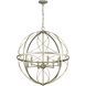 Gerald Ave 6 Light Silver Ridge Pendant Ceiling Light