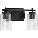 Art 2 Light 14 inch Matte Black Bath Vanity Wall Light