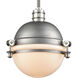 Zera 1 Light 10 inch Weathered Zinc with Polished Nickel and White Mini Pendant Ceiling Light