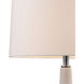 Downe 18 inch 60 watt White and Chrome Table Lamp Portable Light in Incandescent