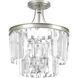 Palermo 3 Light 13 inch Silver Ridge Semi-Flush Mount Convertible Ceiling Light, Design Series