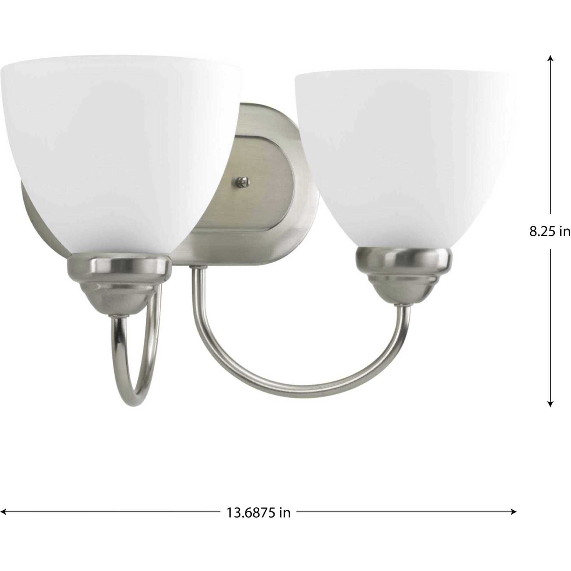 Armstrong 2 Light 13.69 inch Brushed Nickel Bath Vanity Wall Light