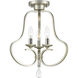 Lancaster 3 Light 14.5 inch Silver Ridge Semi-Flush Mount Convertible Ceiling Light