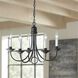 Gloucester St 5 Light 21 inch Textured Black Chandelier Ceiling Light