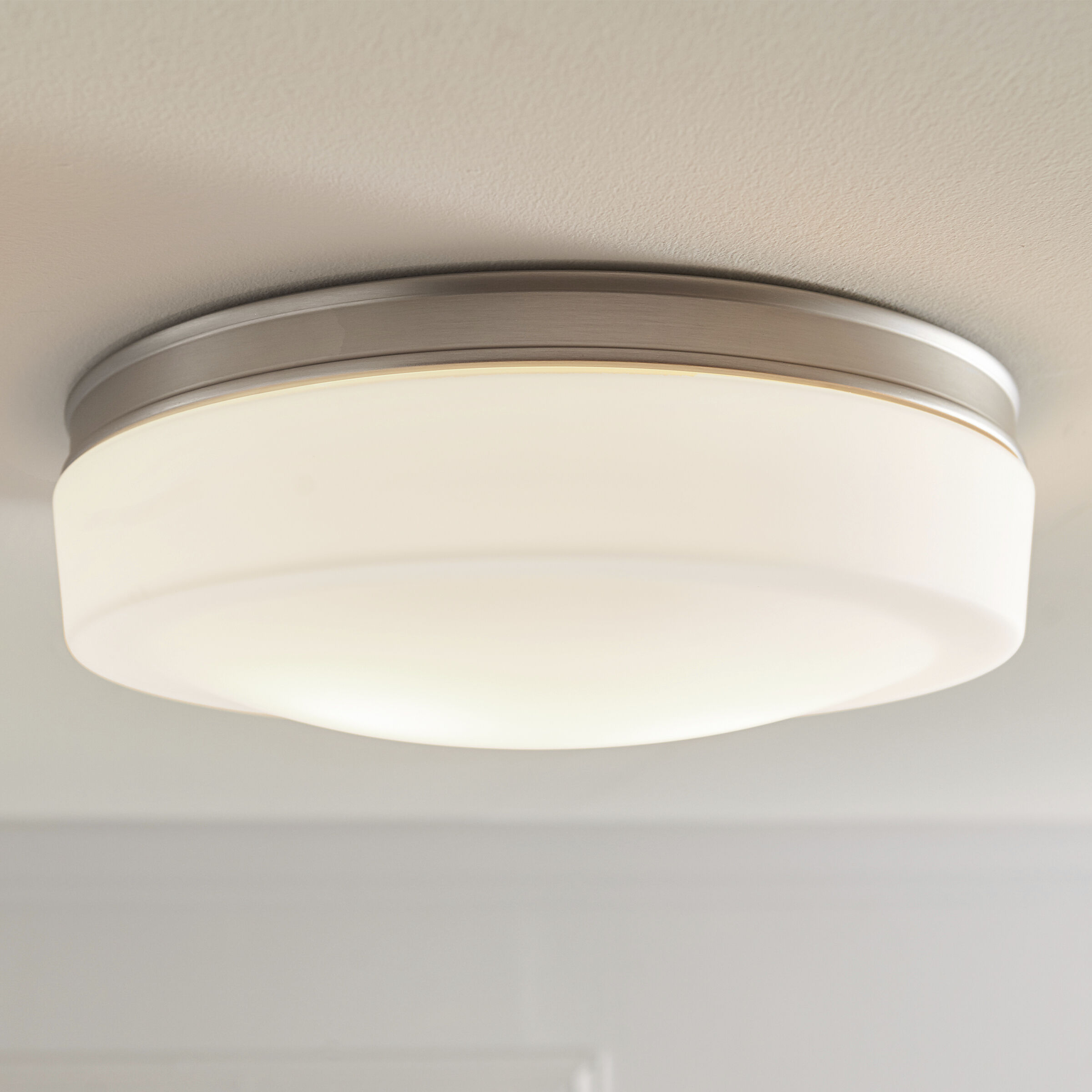 Bovina 2 Light 13.5 inch Satin Nickel Flush Mount Ceiling Light