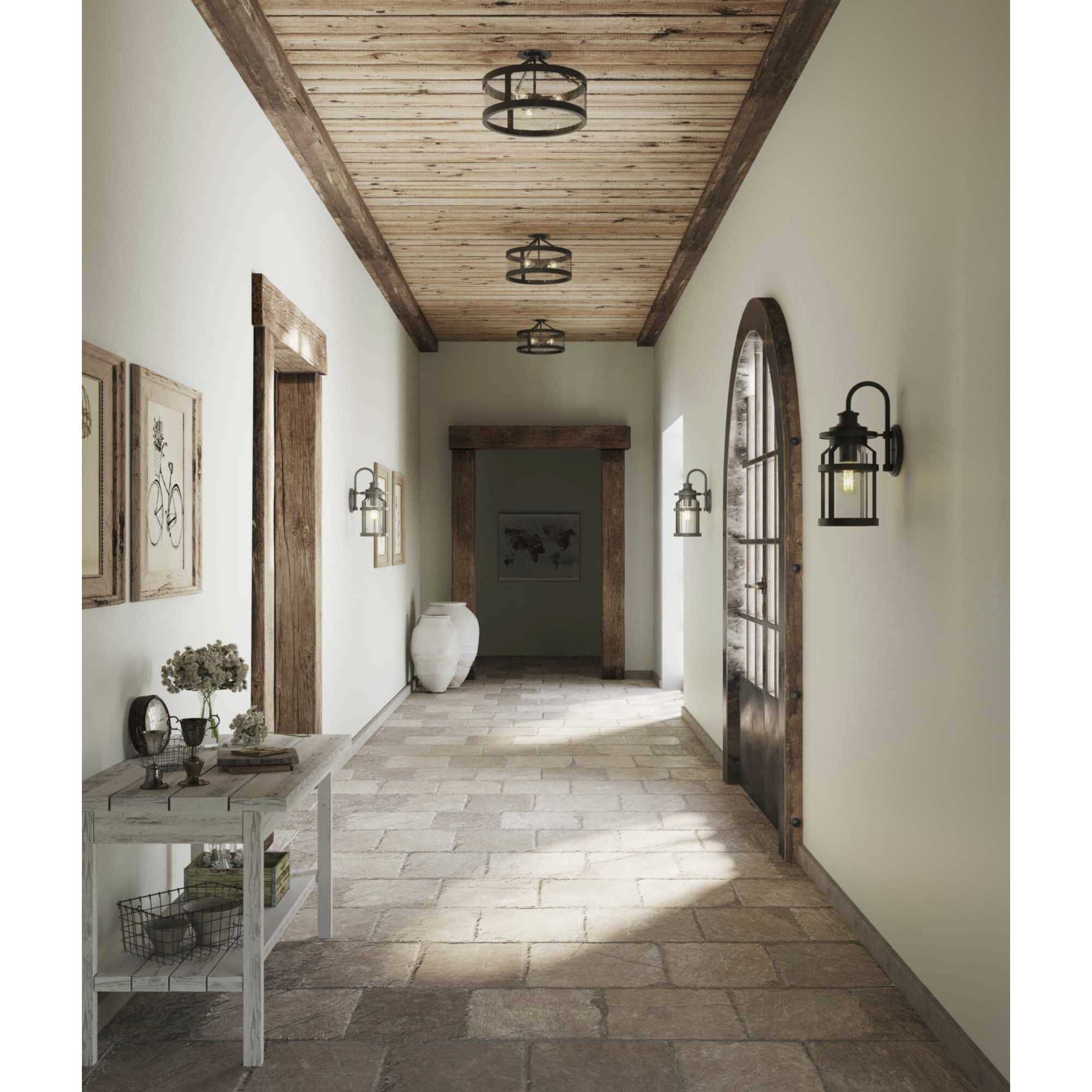 Tralee 3 Light 18 inch Graphite Semi-Flush Mount Convertible Ceiling Light, Design Series