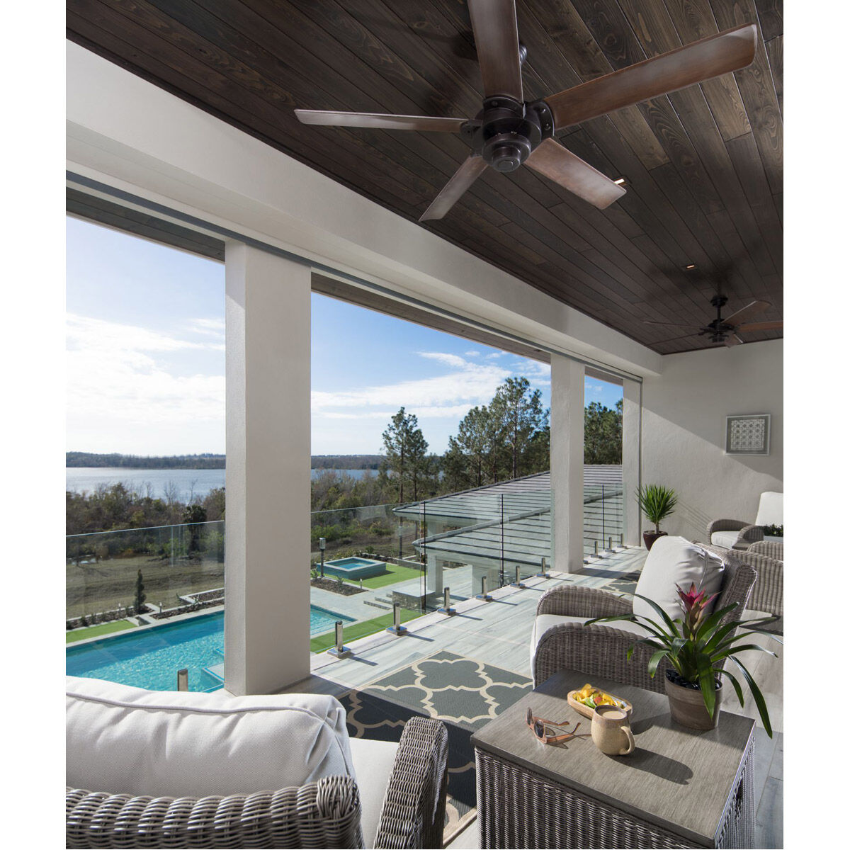 Vogue 68 inch Antique Bronze with Walnut Blades Ceiling Fan