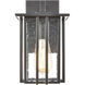 Brough 1 Light 10 inch Matte Black with Clear Outdoor Wall Sconce