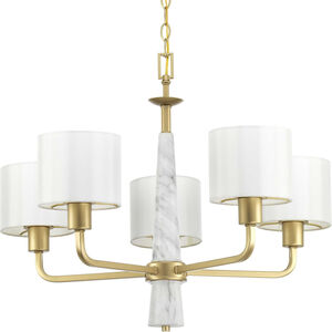 Santa Barbara 5 Light 27 inch Vintage Gold Chandelier Ceiling Light, Design Series