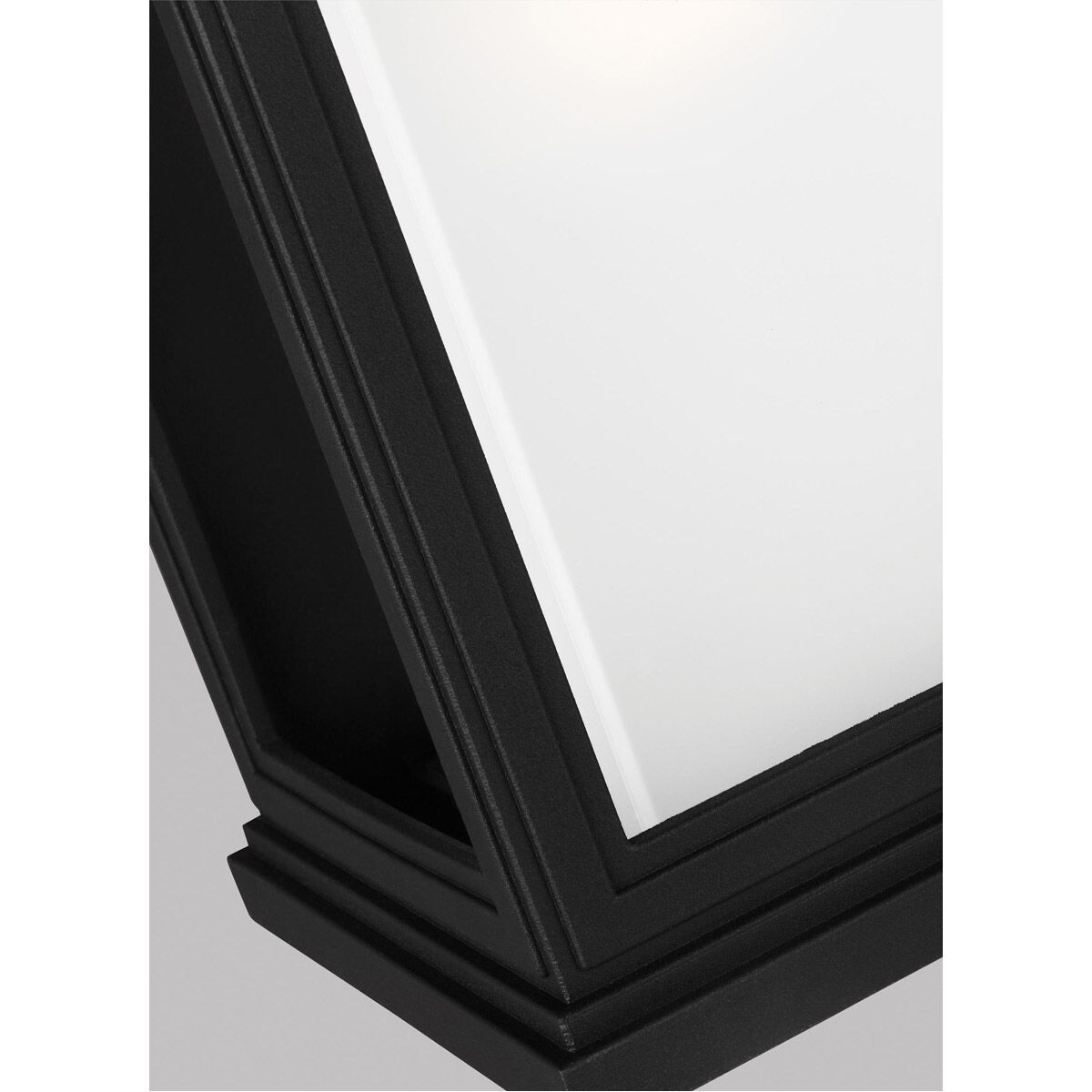 Terni 1 Light 13.5 inch Textured Black Outdoor Wall Lantern, White Opal Glass