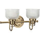 Artrude St 2 Light 17 inch Vintage Brass Bath Vanity Wall Light