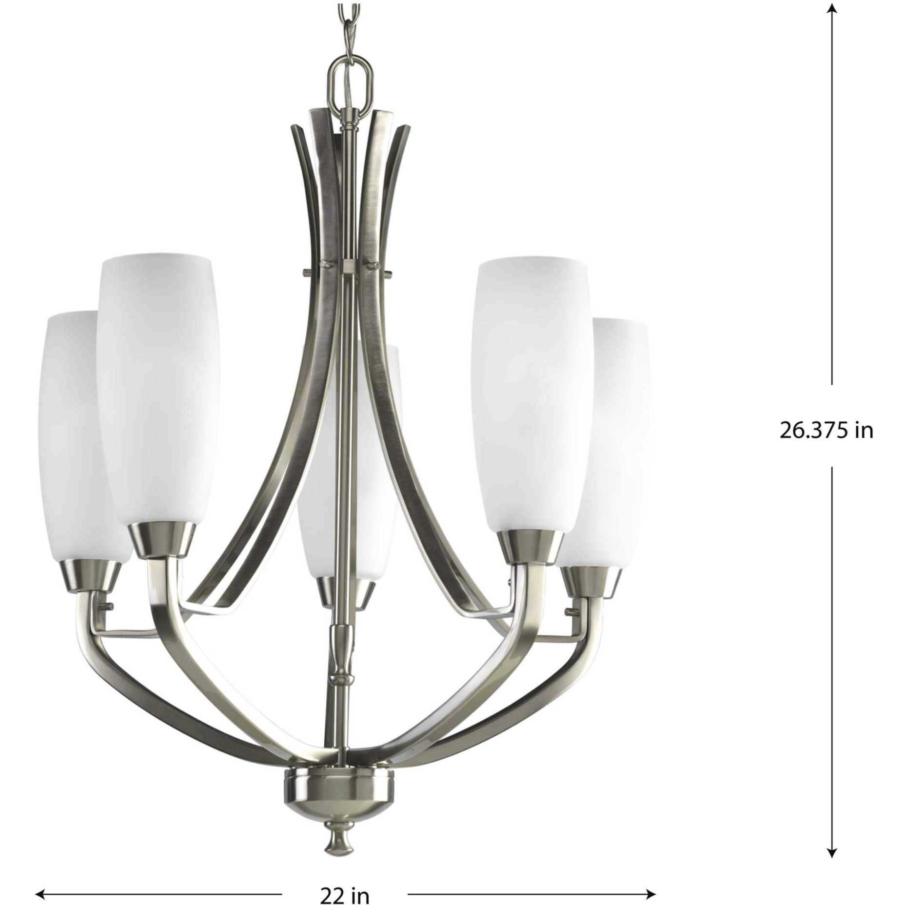 Anna 5 Light 22 inch Brushed Nickel Chandelier Ceiling Light