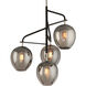 Newland 4 Light 29 inch Carbide Black and Polished Nickel Chandelier Ceiling Light