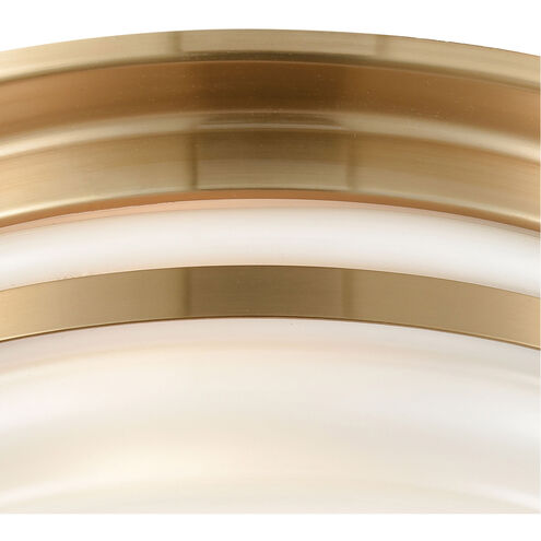 Zera 3 Light 15 inch Satin Brass Flush Mount Ceiling Light