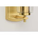 Art 1 Light 5 inch Satin Brass Bath Vanity Wall Light