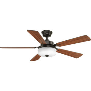 Garland 52 inch Antique Bronze with Medium Cherry/American Walnut Blades Ceiling Fan, Progress LED