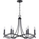 Bonami 6 Light 30 inch Matte Black Chandelier Ceiling Light