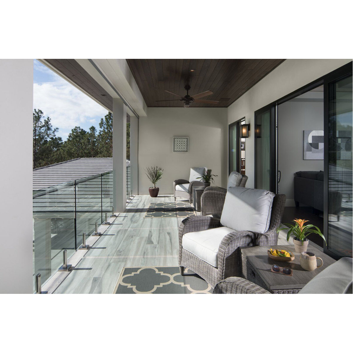 Vogue 68 inch Antique Bronze with Walnut Blades Ceiling Fan