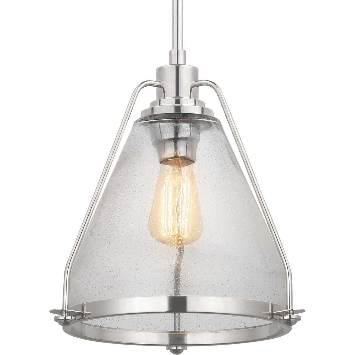 Fano 1 Light Polished Nickel Pendant Ceiling Light