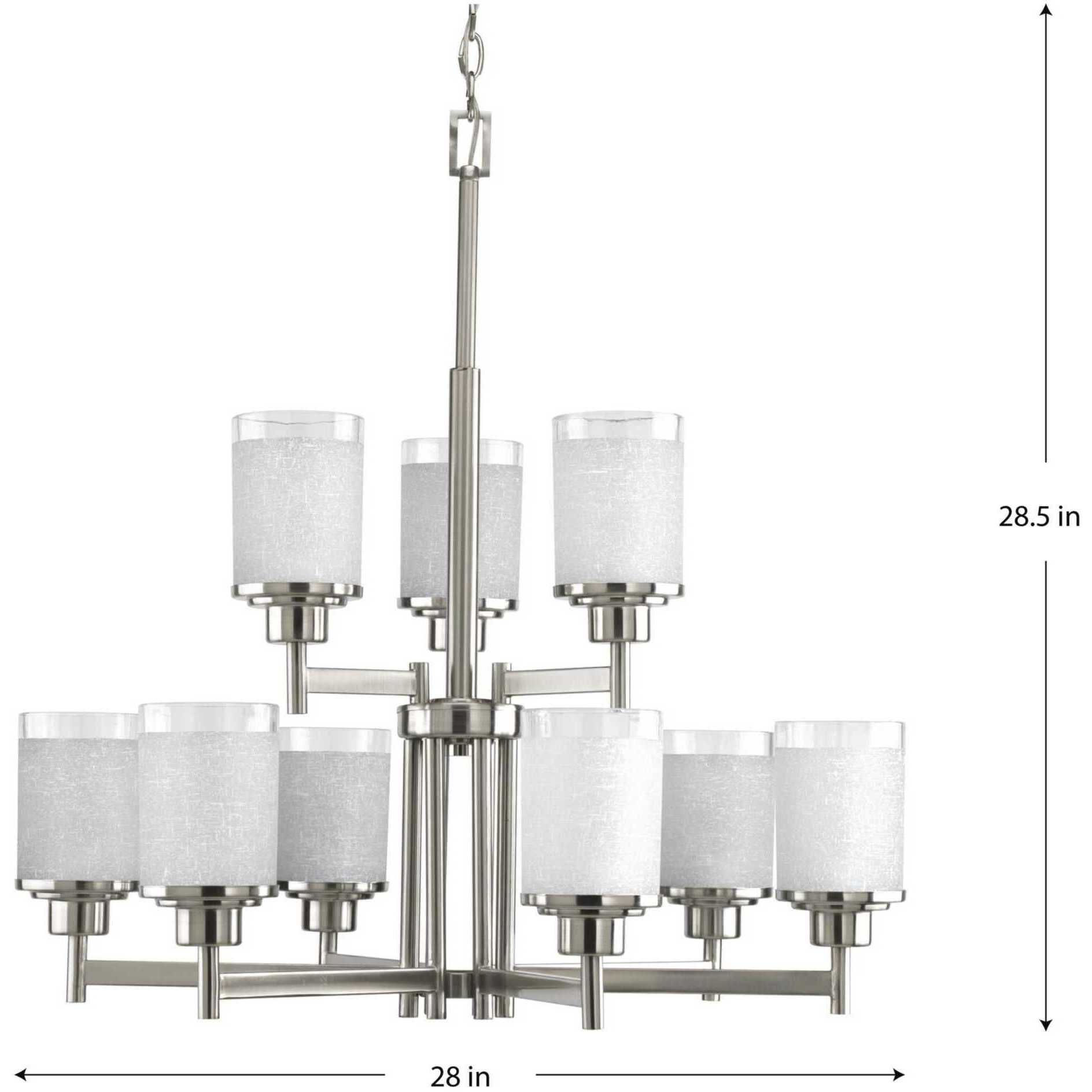 Brackettville 9 Light 28 inch Brushed Nickel Chandelier Ceiling Light