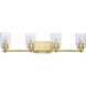 Art 4 Light 32 inch Satin Brass Bath Vanity Wall Light