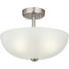 Alana Dr 3 Light 15 inch Brushed Nickel Semi-Flush Mount Convertible Ceiling Light