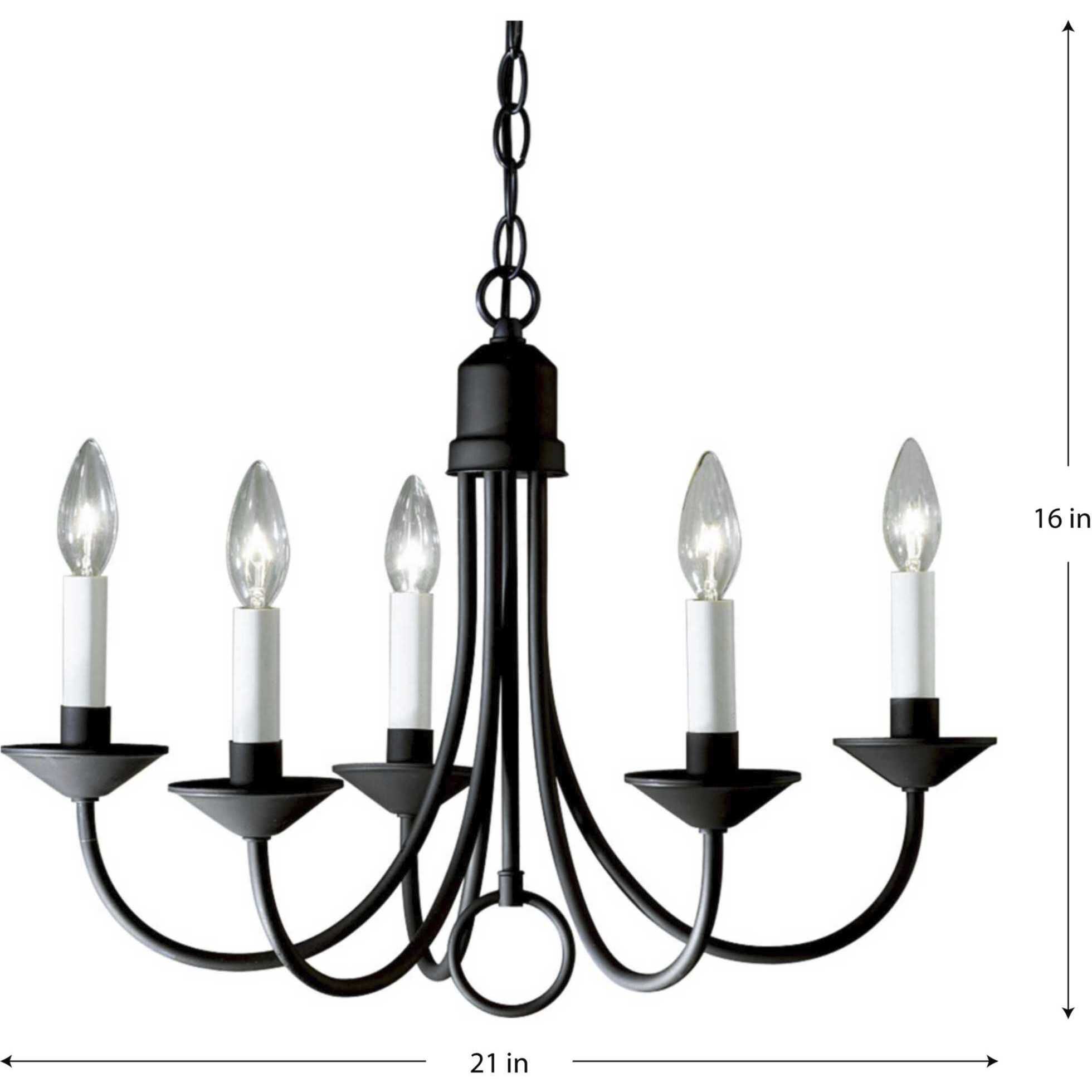 Gloucester St 5 Light 21 inch Textured Black Chandelier Ceiling Light