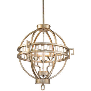 Lemuria 4 Light 23 inch Antique Silver Chandelier Ceiling Light, Flambeau