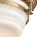 Zera 3 Light 15 inch Satin Brass Flush Mount Ceiling Light