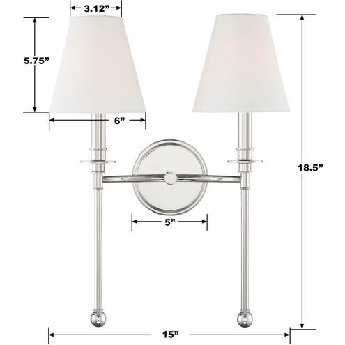 Ottone Way Sconce Wall Light in Polished Nickel