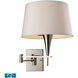 Grand Canal 22 inch 9.5 watt Polished Chrome Swingarm Sconce Wall Light