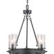 Tralee 6 Light 28 inch Graphite Chandelier Ceiling Light, Design Series