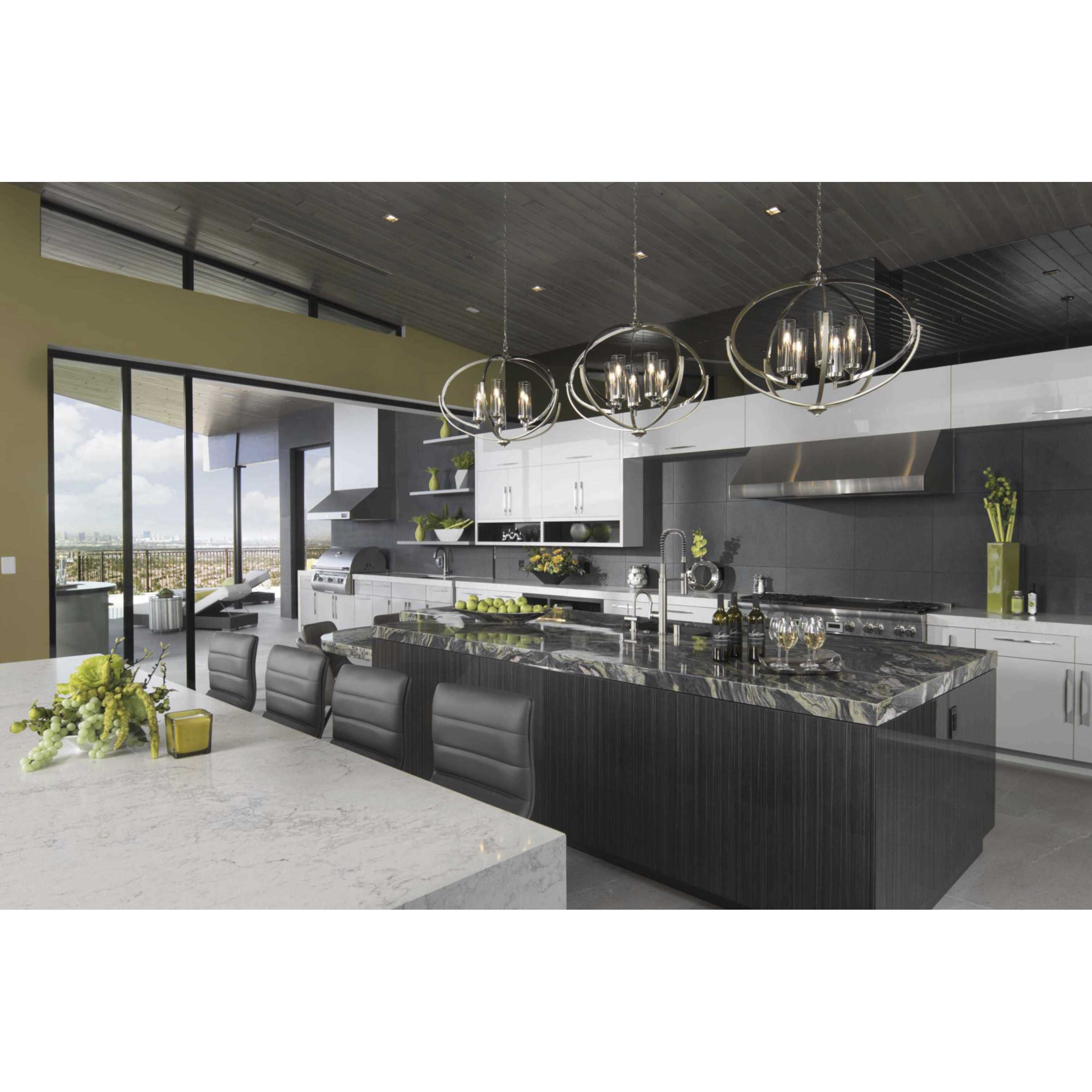 Orna 5 Light 33.75 inch Polished Nickel Chandelier Ceiling Light, Design Series