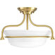 George 2 Light 16.5 inch Brushed Bronze Semi-Flush Mount Convertible Ceiling Light