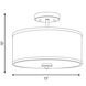 Mercer Row Fabric Shade Semi-FlushMercer Row 2 Light 13 inch Oil Rubbed Bronze Semi-Flush Ceiling Light