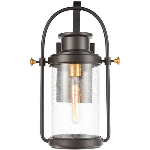 Ash Creek 1 Light 19 inch Matte Black with Brushed Brass Outdoor Wall Sconce