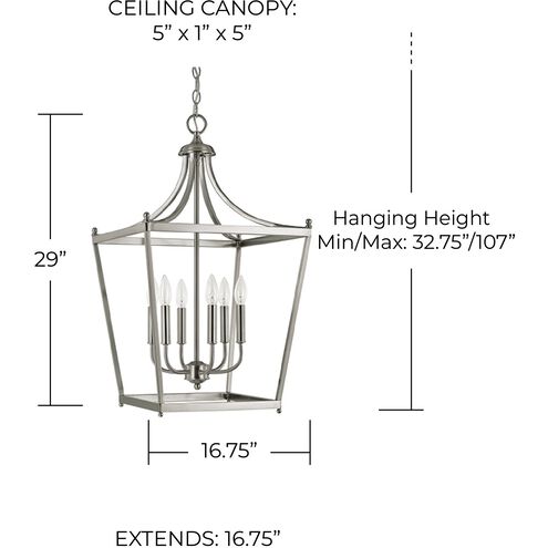 Peckham 6 Light 17 inch Brushed Nickel Foyer Ceiling Light