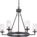 Tralee 6 Light 28 inch Graphite Chandelier Ceiling Light, Design Series