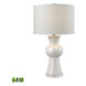 Gilpin 28 inch 9.5 watt Gloss White with Clear Table Lamp Portable Light