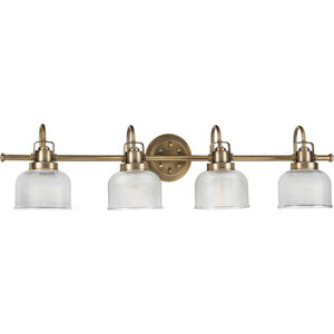 Artrude St 4 Light 35.5 inch Vintage Brass Bath Vanity Wall Light