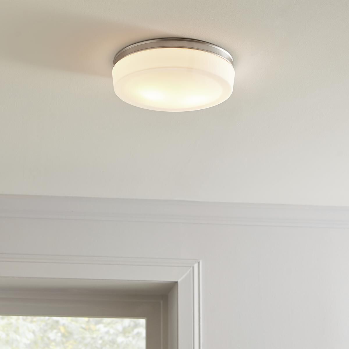 Bovina 2 Light 13.5 inch Satin Nickel Flush Mount Ceiling Light