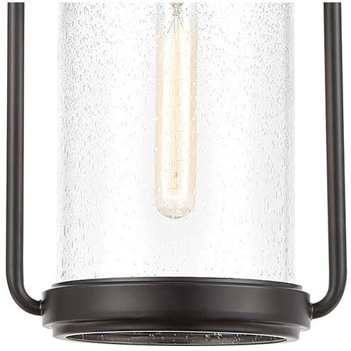 Ash Creek 1 Light 12 inch Matte Black with Brushed Brass Outdoor Pendant