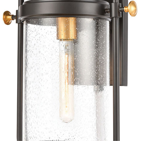 Ash Creek 1 Light 19 inch Matte Black with Brushed Brass Outdoor Wall Sconce
