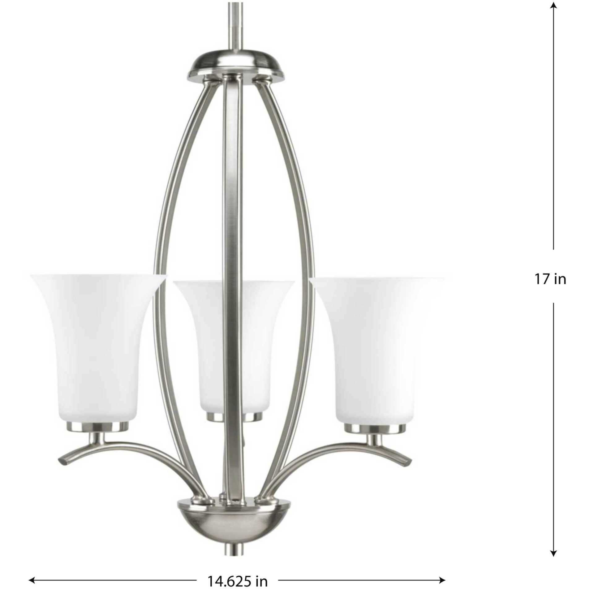 Athy 3 Light 14.63 inch Brushed Nickel Foyer Chandelier Ceiling Light