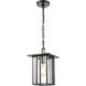 Brough 8 inch 100.00 watt Matte Black Outdoor Pendant