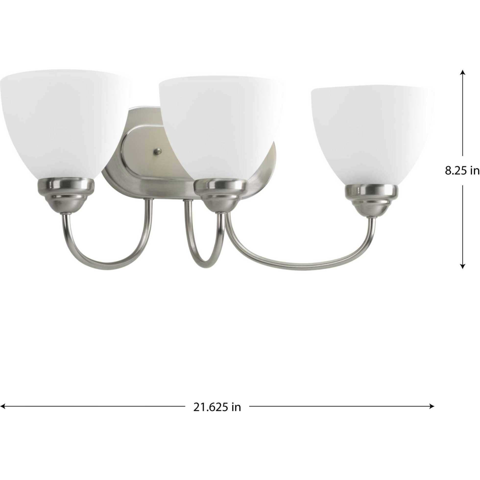 Armstrong 3 Light 21.63 inch Brushed Nickel Bath Vanity Wall Light