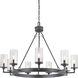 Tralee 9 Light 36 inch Graphite Chandelier Ceiling Light, Design Series