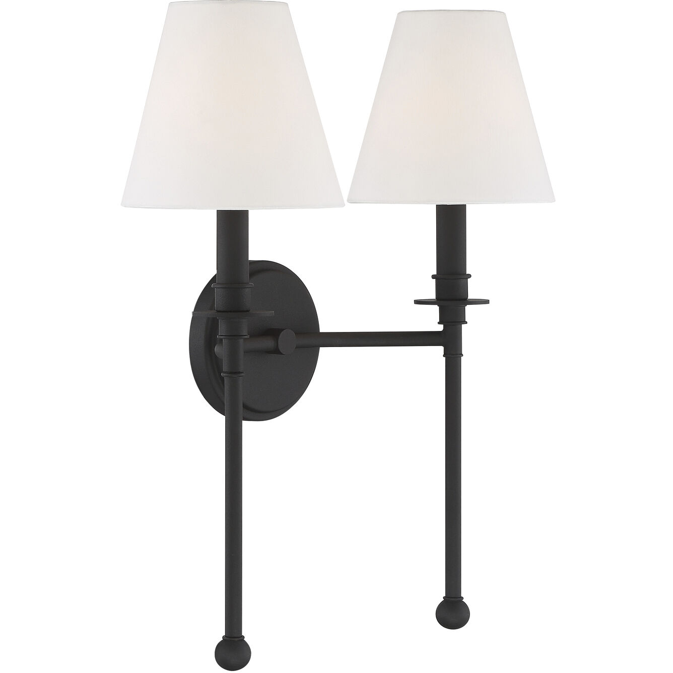 Ottone Way Sconce Wall Light in Black