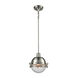 Zera 1 Light 10 inch Satin Nickel with Clear Mini Pendant Ceiling Light