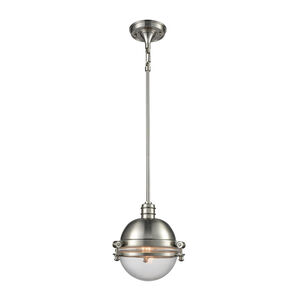 Zera 1 Light 10 inch Satin Nickel with Clear Mini Pendant Ceiling Light